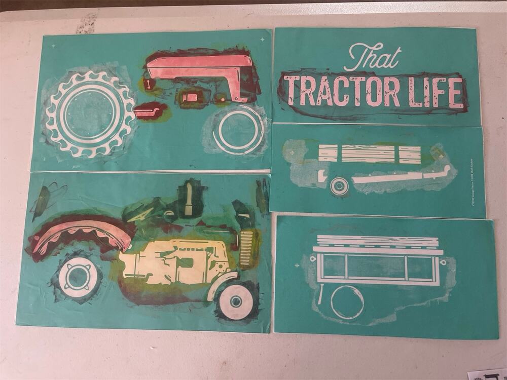 Chalk Couture 10 x 12 Vintage Tractor Reusable Transfer